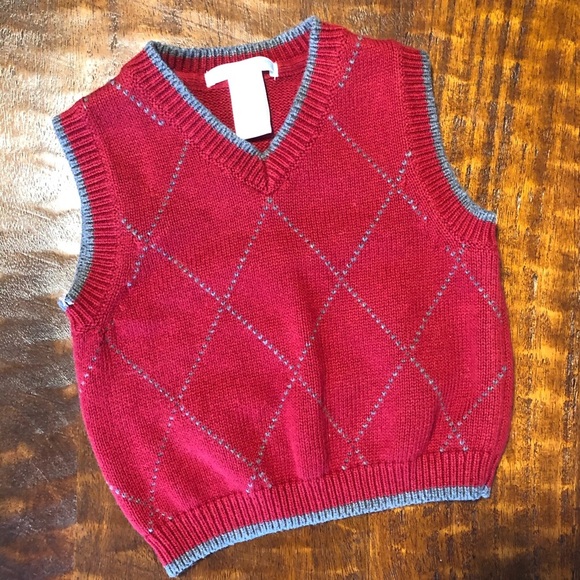 SALE 🔴🔴🔴JANIE and JACK RED 🔴vest boy 9-12 - Picture 1 of 5